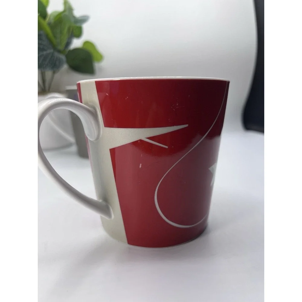 Starbucks Mugs Holiday 2011 Snowman Bird Christmas‎ Ornaments Red Gray Set of 2